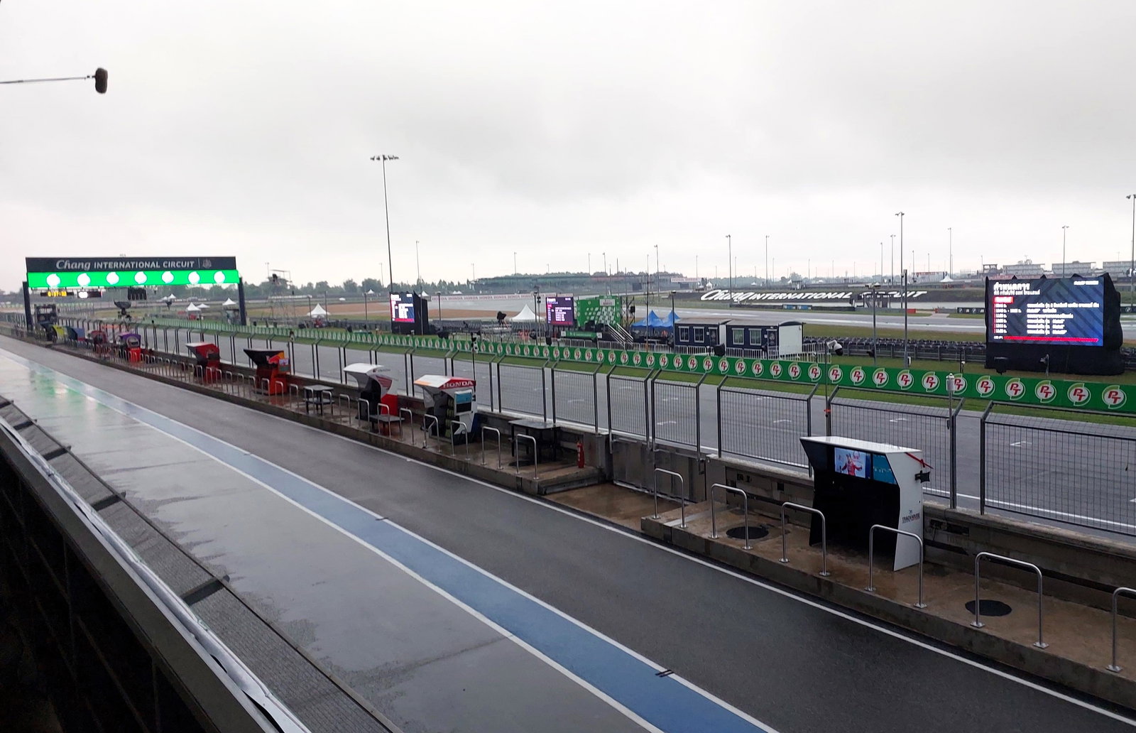 Rain on Sunday morning at the 2024 Thai MotoGP